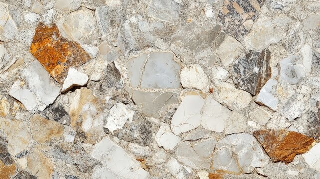 Angular Breccia Rock Sample Featuring Embedded Clasts and Varied Textures