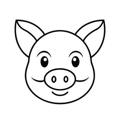 pig face outline vector 