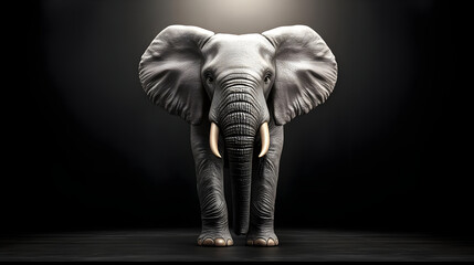 Powerful Grey Elephant Portrait