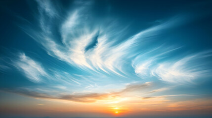 Obraz premium Dramatic Sunset Sky With Colorful Clouds