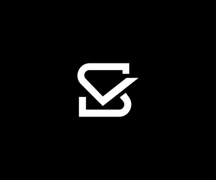 letter sv vs mark modern clean bold logo