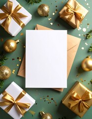 christmas background with gift box and christmas tree