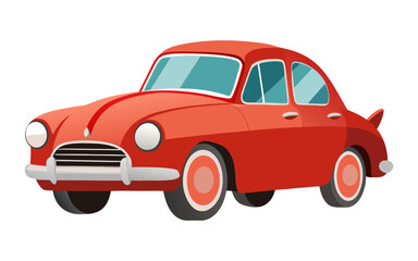 Vintage 1950s Classic French Car Cartoon Vector Illustration, Retro Automobile Design, Simplified Stylized Artwork Perfect for Classic Car Lovers and Vintage Auto Projects