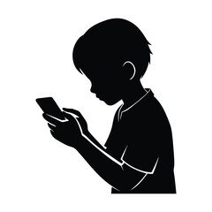 Technology And Gaming Lifestyle Silhouette Boy Vector