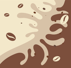  Abstract coffee beans banner. Coffee template