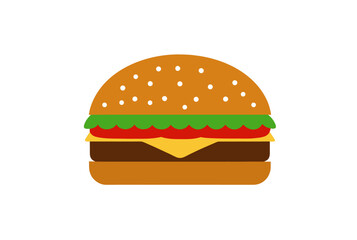 hamburger on white background