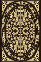 Decorative ornate retro floral blank design card