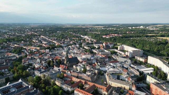 aerial view of zwickau in east germany saxony germany 4k