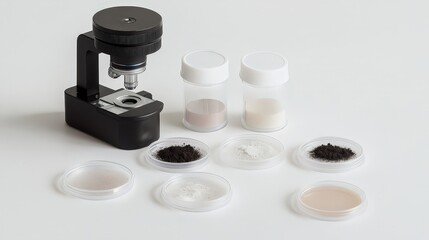 Soil Microbiome Testing Kit with Petri Dishes and Microscope Equipment