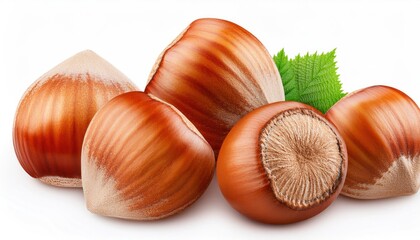 Hazelnut Isolated on White Background – Clipping Path and Full Depth of Field