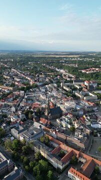 aerial view of zwickau in east germany saxony germany 4k