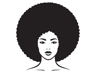  AFRO WOMAN HEAD SILHOUETTE