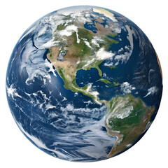Planet Earth globe from space isolated PNG image. AI GENERATED.