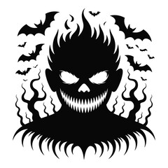 creeapy halloween mask silhouette