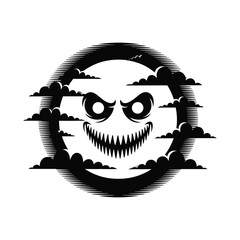 creeapy halloween mask silhouette
