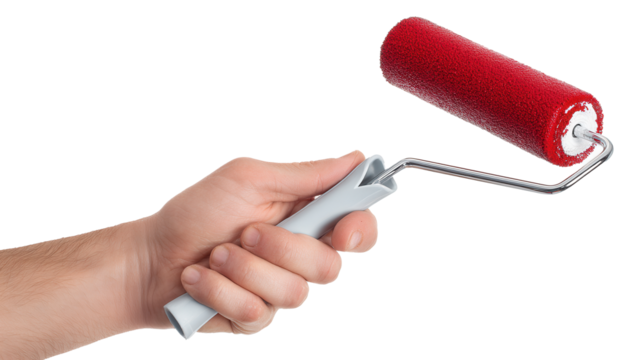 Holding a paint roller ready for vibrant home decor transformation with creative flair and enthusiasm