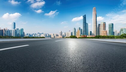 Obraz premium City Skyline and Highway in Guangzhou Modern Urban Transportation