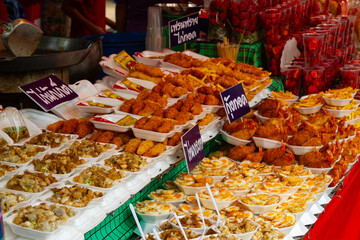 Desserts and Fried Foods in Market