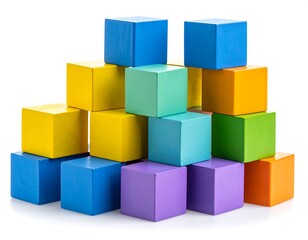 Obraz premium Colorful wooden blocks in a pyramid shape