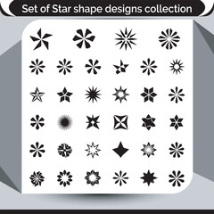 Collection of Artistic Black Star Shape Designs for Creative Projects and Graphic Resources Inspiration