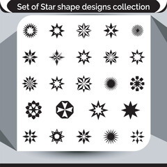 Star Shapes Set Designs Collection Vector Graphic Resources for Creative Projects and Decoration