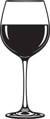 wine half glass in silhouette on white isolated