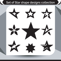 Obraz premium A Diverse Set of Star Shape Design Collection Vector Illustration Starry Pattern Various Star Shapes