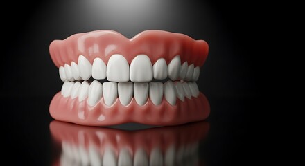 Fototapeta premium Realistic Denture Set for Dental Prosthetics and Oral Care Education