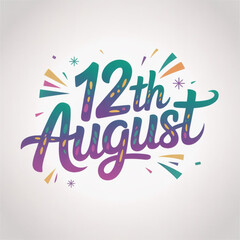 International Youth day 12th August creative typography Vector  design isolated on white background