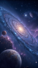 Explore the beauty of the universe with this stunning galaxy and planets cosmic space wallpaper image hd wallpaper, wallpaper 4k