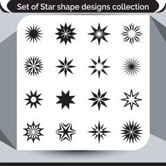 Obraz premium Diverse Star Shape Designs Collection Aesthetic Vector Graphics for Creative Projects and Artistic Visualizations