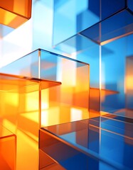 Abstract geometric shapes in translucent colors