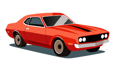 Vintage 1970s Racing Coupe Vector with Retro Spoiler, Classic Muscle Car Illustration, Perfect for Motorsport Designs, Retro Car Enthusiasts, Automotive Artwork and Posters