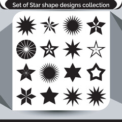 Varied Star Shape Designs Collection Artistic Geometric Vector Shapes for Creative Projects Resource for Graphic Design