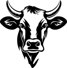 Obraz premium Cow | Black and White Vector illustration