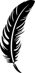 Feather - Black and White Isolated Icon - Vector illustration