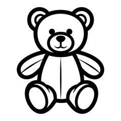 Obraz premium Teddy Bear Mascot Silhouette Vector Logo - Plush Toy Character Design with Cuddly Appeal
