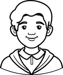 Obraz premium simple line sketch of student avatar in vector