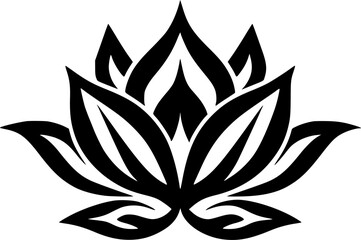 Lotus Flower | Minimalist and Simple Silhouette - Vector illustration