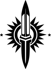 Military | Black and White Vector illustration