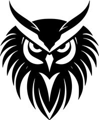 Fototapeta premium Owl | Black and White Vector illustration