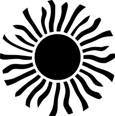 Sun - Black and White Isolated Icon - Vector illustration