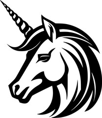 Unicorn - Minimalist and Flat Logo - Vector illustration