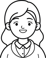Obraz premium outlined student character icon on white background