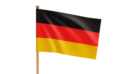 Germany flag waving national symbol german pride patriotic colors country europe nation identity travel on transparent background