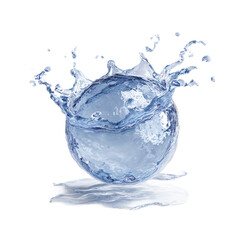 Fresh water splash isolated on transparent background