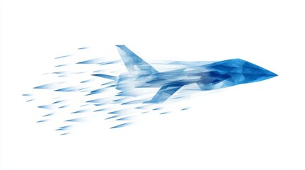Obraz premium Futuristic jet design in blue, showcasing speed and innovation, ideal for technology and aviation themes.