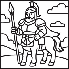 Fantasy Cozy Retreat – Bold Line Art Coloring Page with Magical Elements