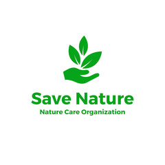 Green save Nature  care organization  logo designs
