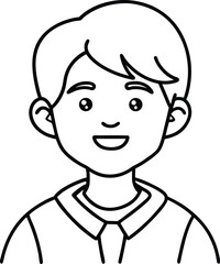 student avatar flat vector line art white background looking right